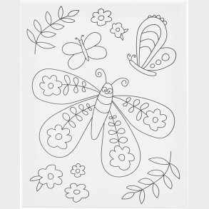 Malerlrred Med Print - Stor Sommerfugl - D 1,6 Cm - Str. 24x30 Cm - 360 G - 1 Stk.