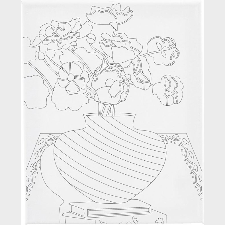 Malerlrred Med Print - Buket I Vase - D 1,6 Cm - Str. 24x30 Cm - 360 G - 1 Stk.