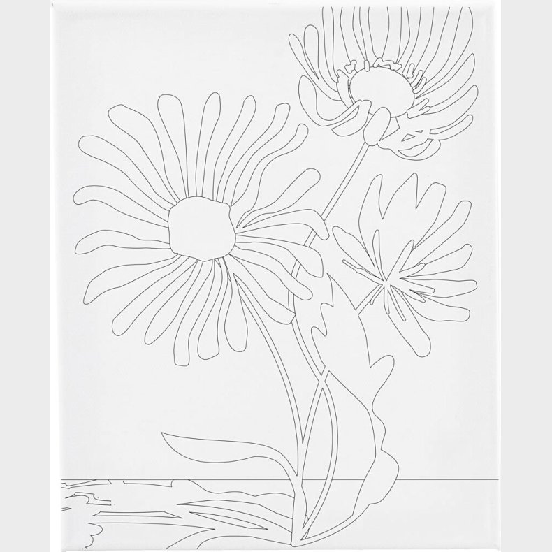Malerlrred Med Print - Store Blomster - D 1,6 Cm - Str. 24x30 Cm - 360 G - 1 Stk.