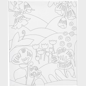 Malerlrred Med Print - Blomsterlandskab - D 1,6 Cm - Str. 24x30 Cm - 360 G - 1 Stk.