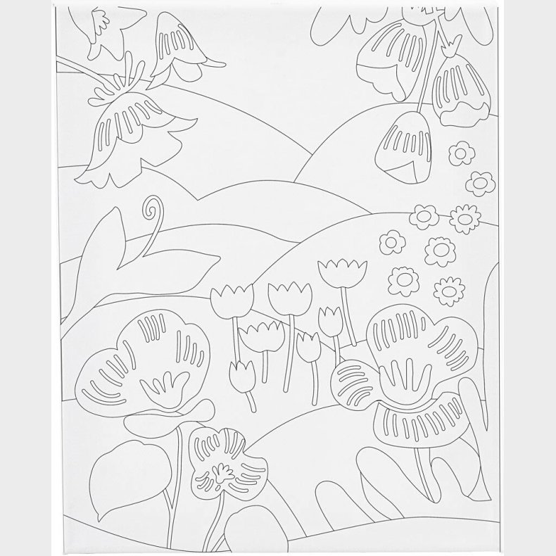 Malerlrred Med Print - Blomsterlandskab - D 1,6 Cm - Str. 24x30 Cm - 360 G - 1 Stk.