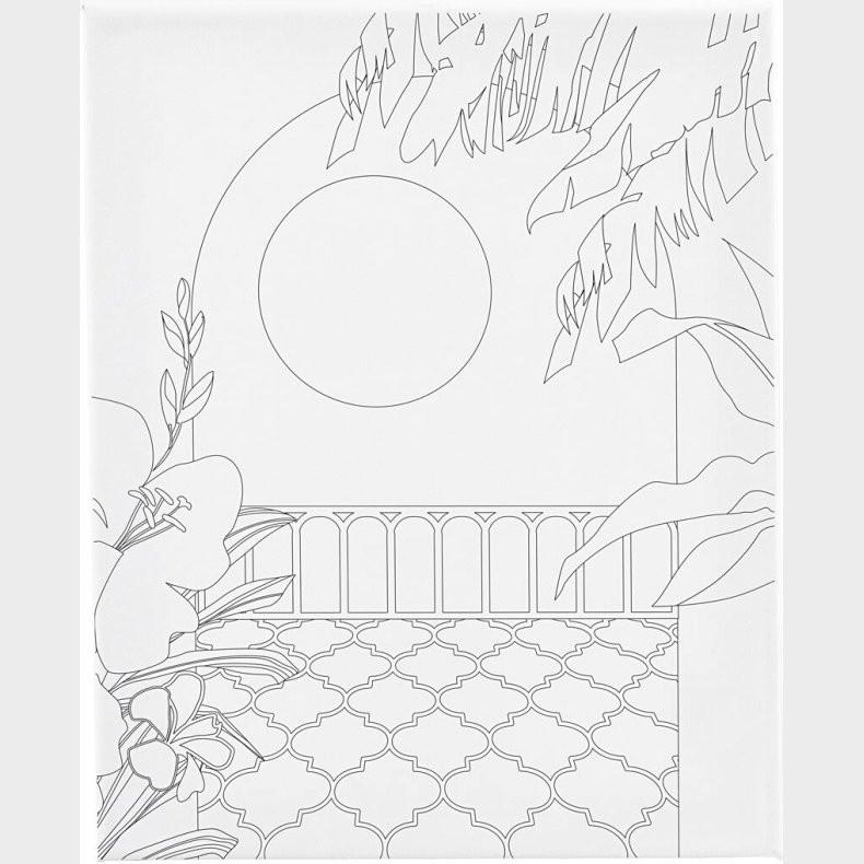 Malerlrred Med Print - Solrig Balkon  - D 1,6 Cm - Str. 24x30 Cm - 360 G - 1 Stk.