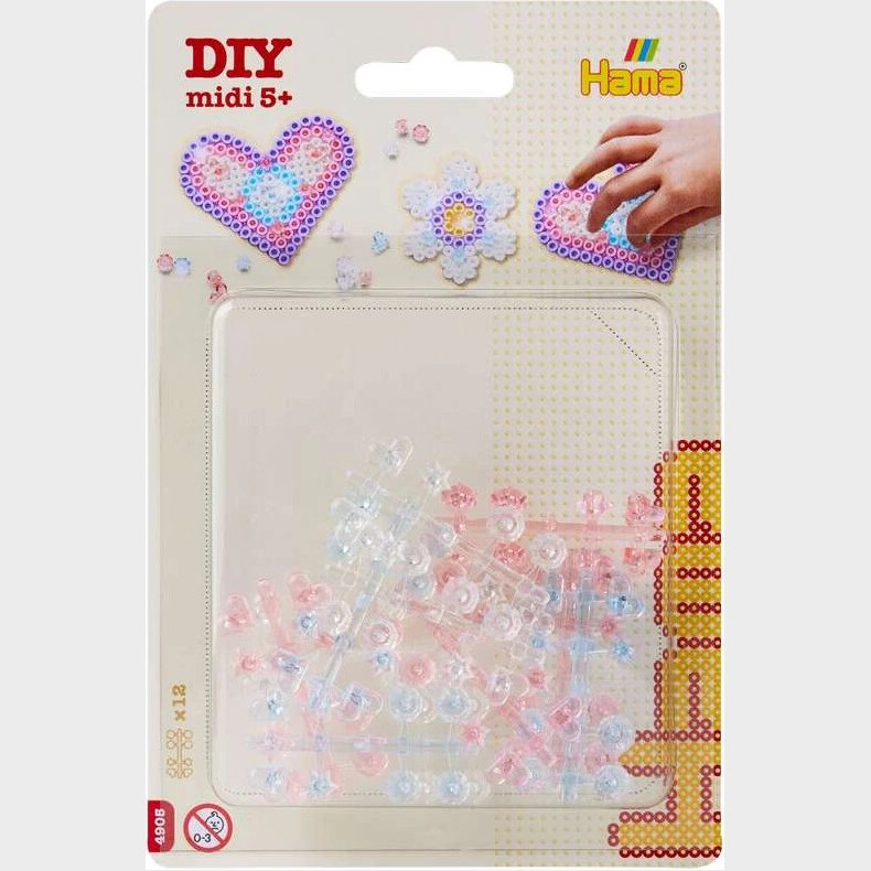 Hama Gems I Blister 12stk. Ass. (transp./bl/rosa) - 4905