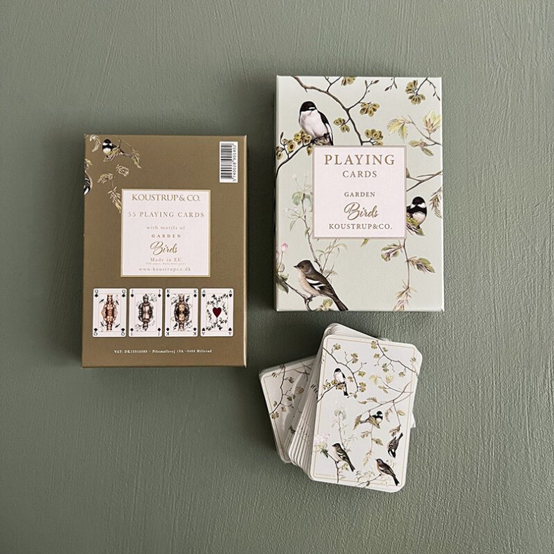 Spillekort - Garden Birds - 2 Stk I Hver ske - 6 sker