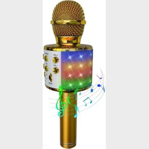 Party Fun Lights - Karaoke Mikrofon Med Hjttaler - Guld