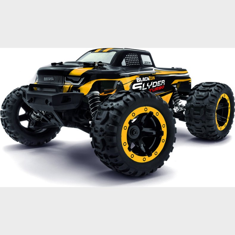Blackzon - Rc Monster Truck Bil - Slyder Mt Turbo 1/16 4wd 2s - Gul