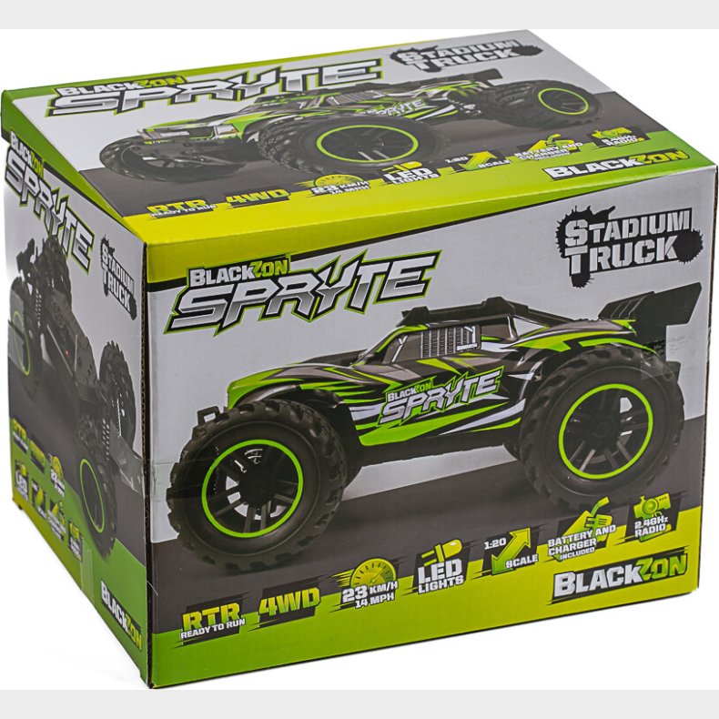 Blackzon - Rc Stadium Truck Bil - Spryte St 1/20 4wd - Grn