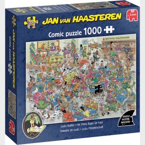 Jan Van Haasteren Puslespil - 1000 Brikker - Ludo Battle