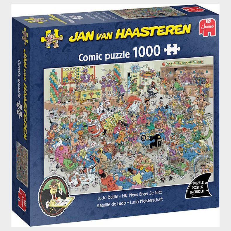 Jan Van Haasteren Puslespil - 1000 Brikker - Ludo Battle