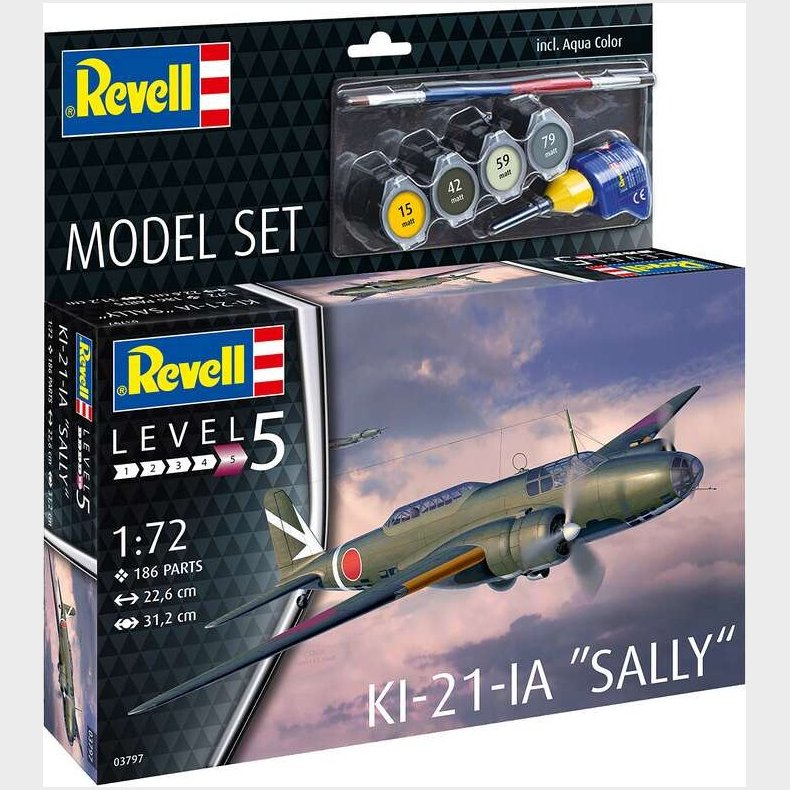 Revell - Ki-21-la 'sally' Model Byggest - 1:72 - Level 5 - 63797