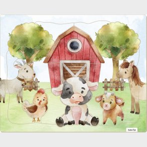 Indrammet Pap Puslespil - Bondegrd - 26 Brikker