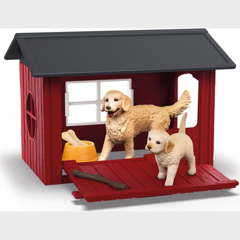 Schleich Farm World - Hundehus Med 2 Golden Retrievere