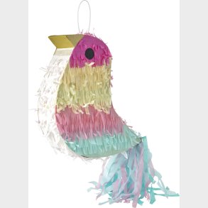 Rice - Pinata In Bird Shape - Pink, Yellow, Blue - Large