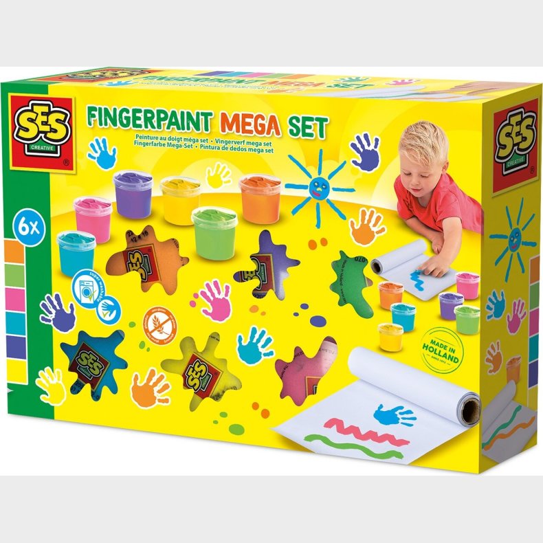 Ses Creative - Fingermaling Mega St 6x110ml - (s00393)