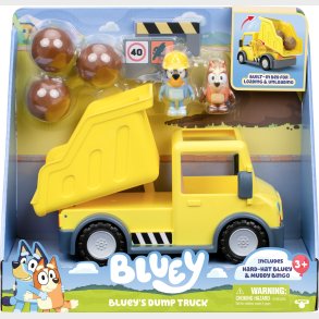 Bluey - Blueys Tipvogn Med Eksklusive Hard-hat Bluey Og Muddy Bingo Figurer - (90317)