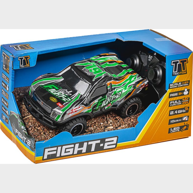 Fight-2 R/c 1:24 2,4ghz W/light, Green - Tec-toy