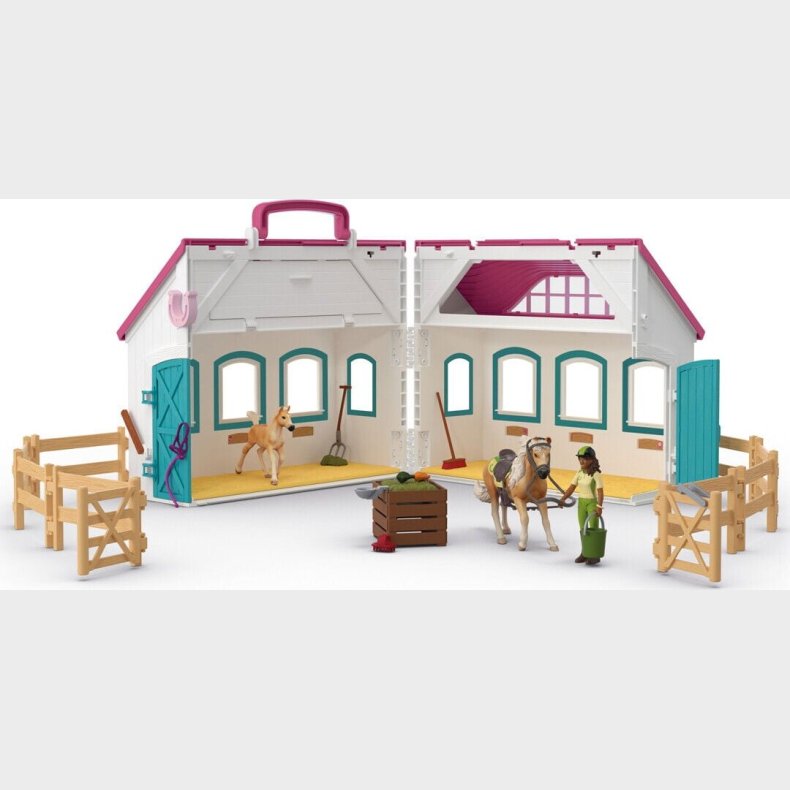 Schleich - ben Hestestald Figur Legest - Lille Hestesko - 42703