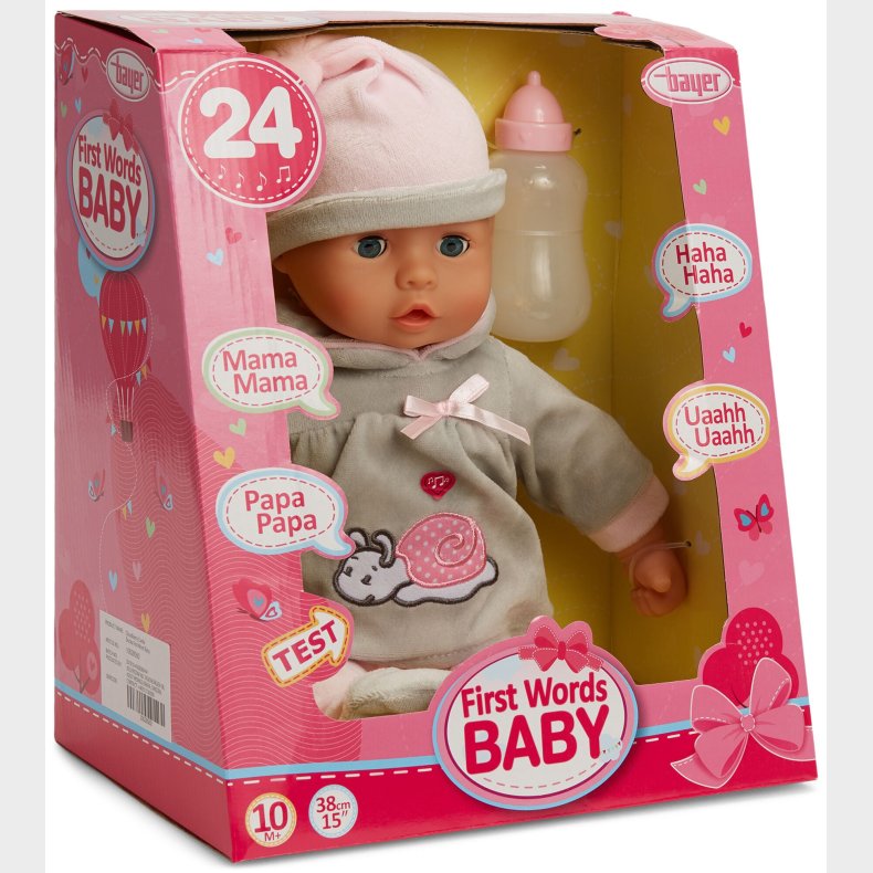 Bayer Design Dukke First Words Baby 38 cm, Gr