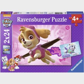 Ravensburger Paw Patrol Puslespil Skye &  Everest 2x24 Brikker