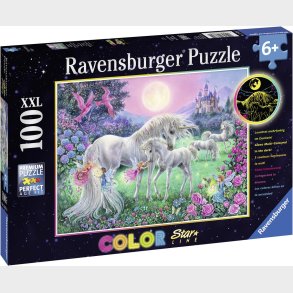 Ravensburger Puslespil Enhjrninger I Mneskinnet 100 Brikker