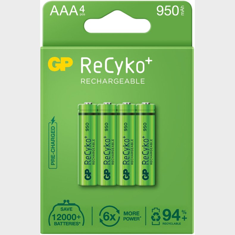 GP Batterier ReCyko AAA 4-pak