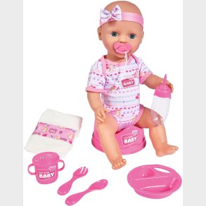 New Born Baby Dukke med Tilbehr, Lyserd