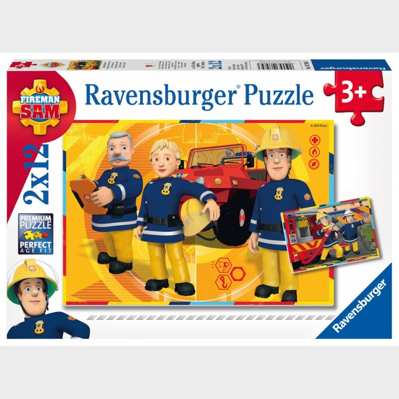 Ravensburger Puslespil Brandmand Sam 2x12 Brikker