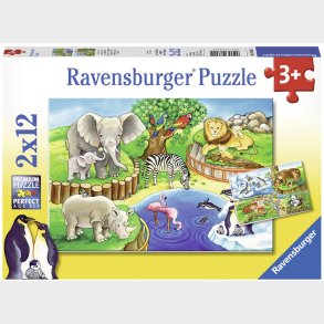 Ravensburger Puslespil Dyr i Zoo 2x12 Brikker