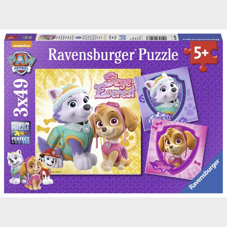 Ravensburger Puslespil Paw Patrol Glamourous Girls 3x49 Brikker