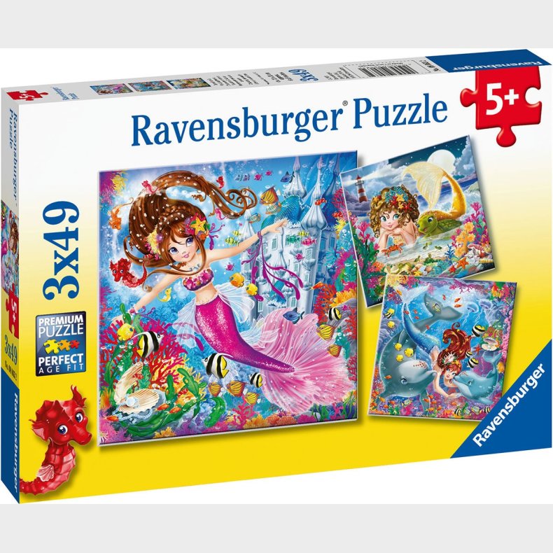 Ravensburger Puslespil Charmerende Havfruer 3x49 Brikker