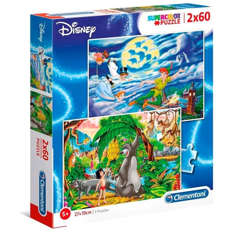 Disney Puslespil Peter Pan &amp;  Junglebogen 2x60 Brikker