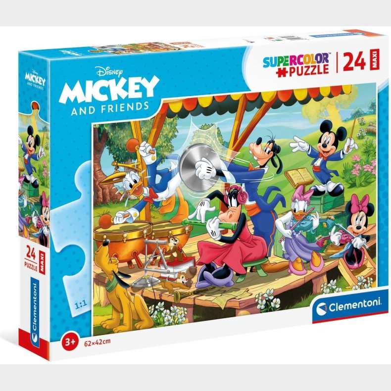 Disney Mickey Mouse&nbsp;Puslespil Maxi, 24 Brikker