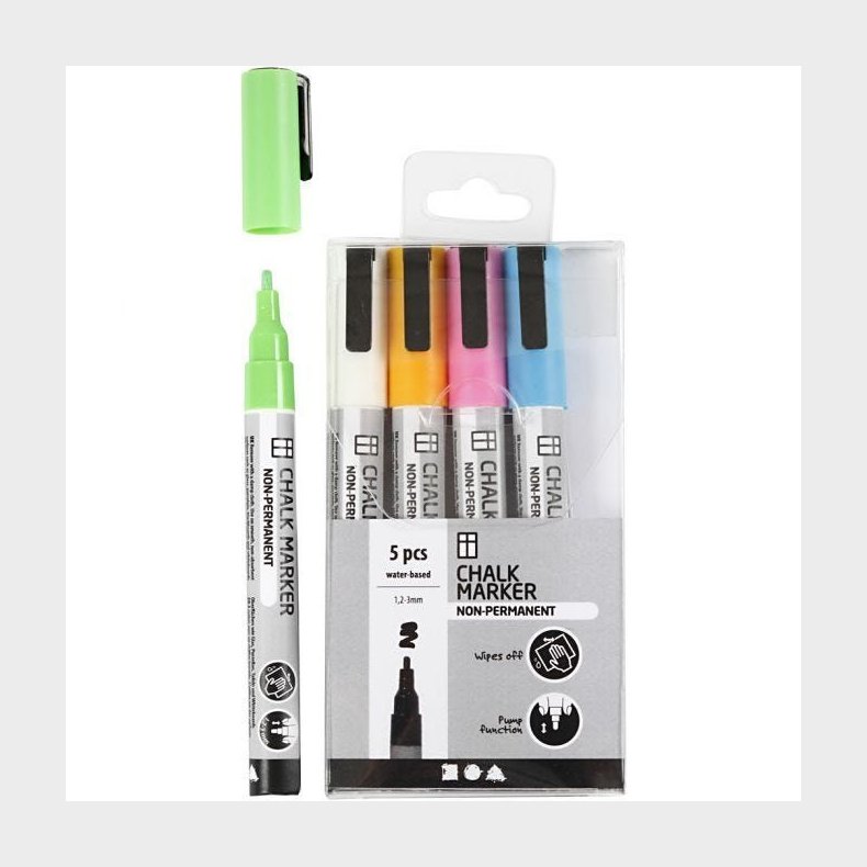 Creativ Company Chalk Markers Kraftige Farver 5 stk.