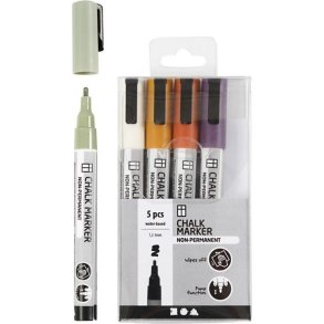 Creativ Company Chalk Markers Afdmpede Farver 5 stk.