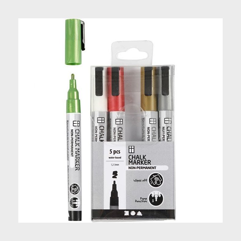 Creativ Company Chalk Markers Metallic Farver 5 stk.