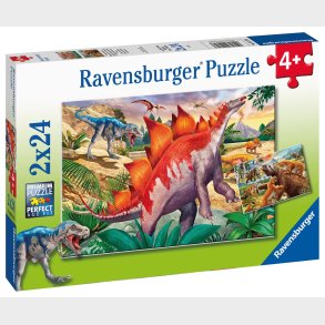 Ravensburger Puslespil Jurassic Dyreliv, 2X24 Brikker