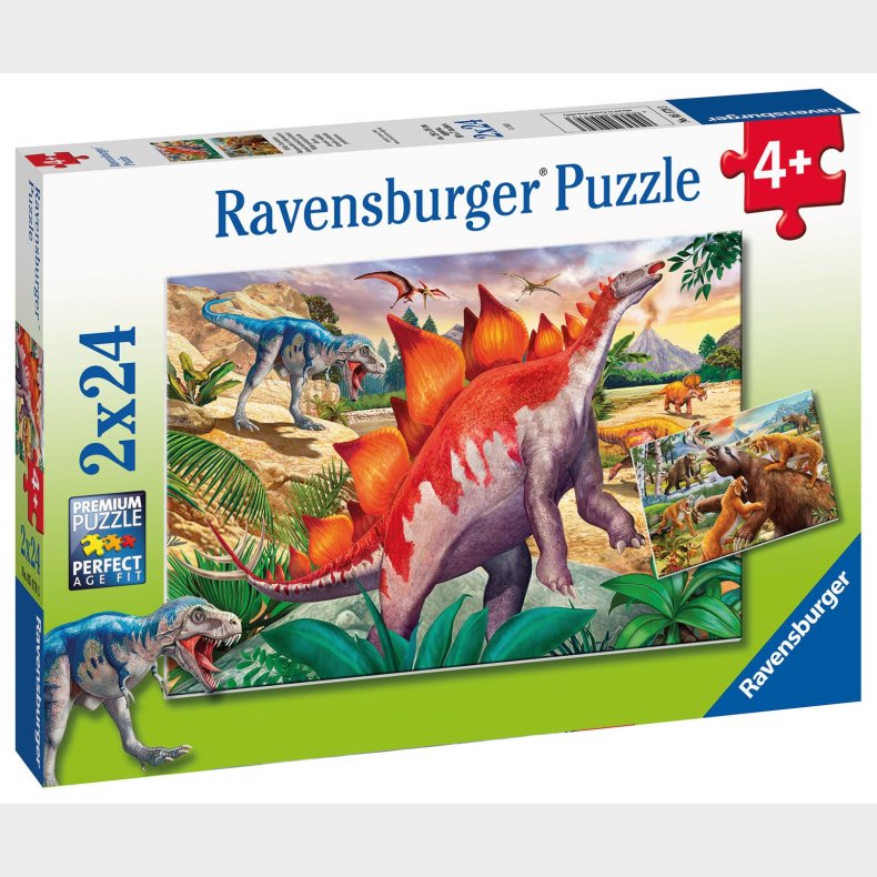 Ravensburger Puslespil Jurassic Dyreliv, 2X24 Brikker