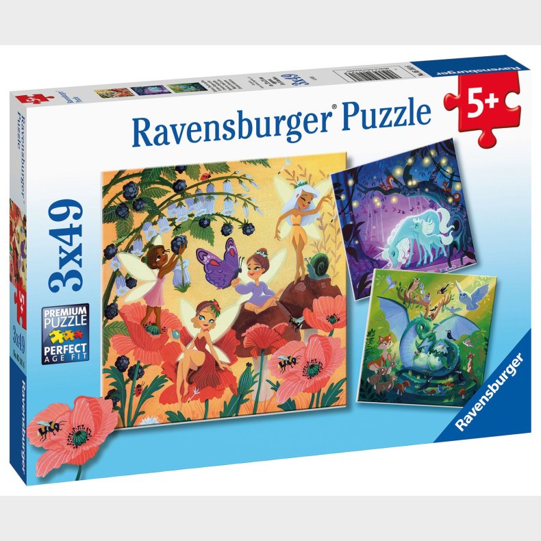 Ravensburger Puslespil Magiske Karakterer, 3X49 Brikker