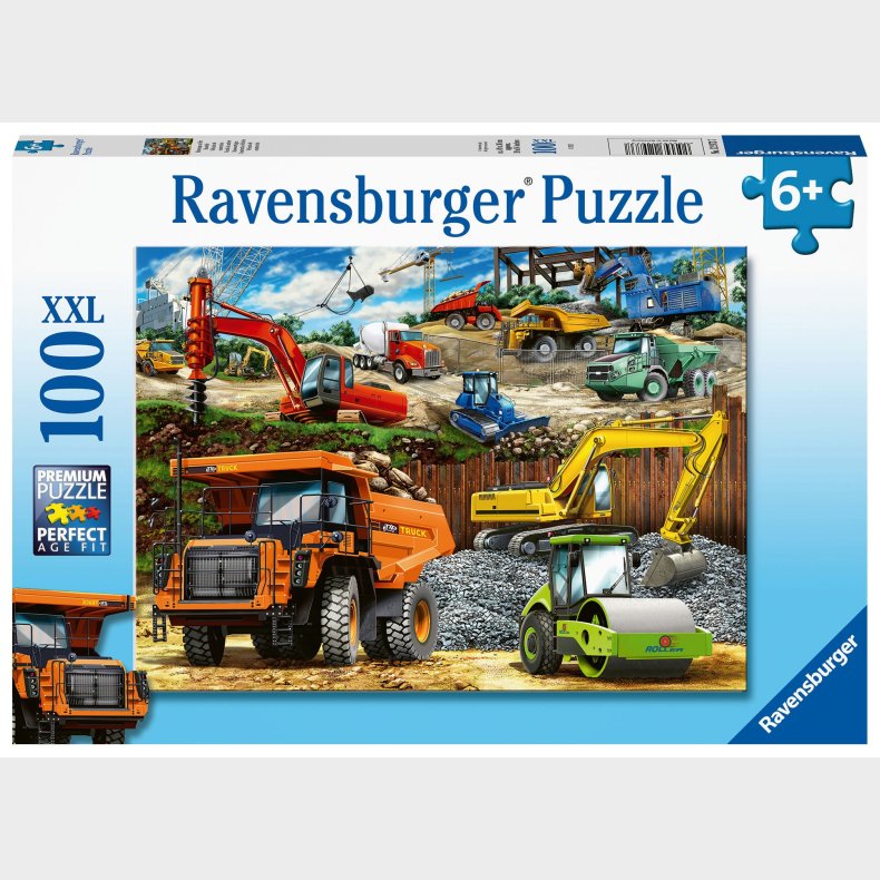 Ravensburger Puslespil Entreprenrmaskiner, 100 Brikker