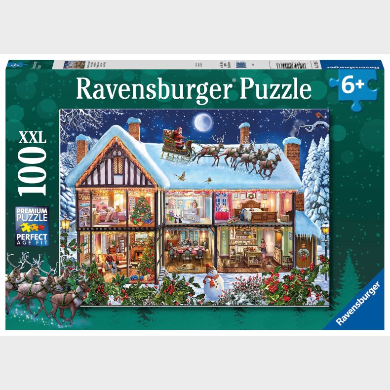 Ravensburger Puslespil Jul Hjemme, 100 Brikker