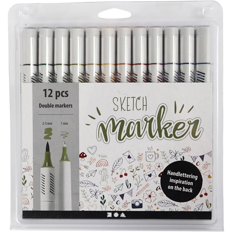 Creativ Company Sketch Marker Tusser Afdmpede Farver 12-pak