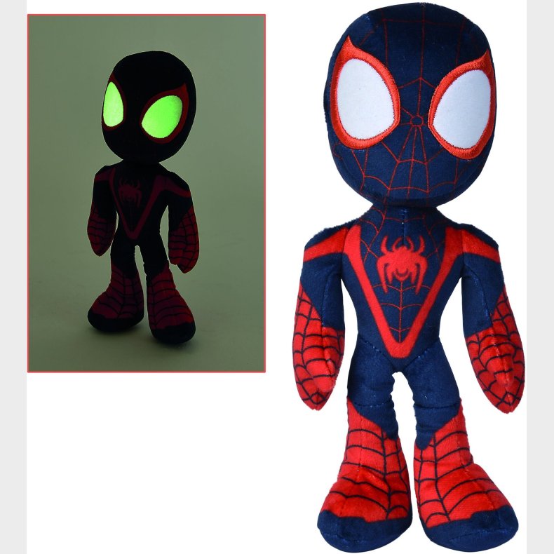 Spidey and His Amazing Friends Bamse Miles Morales Selvlysende 25 cm