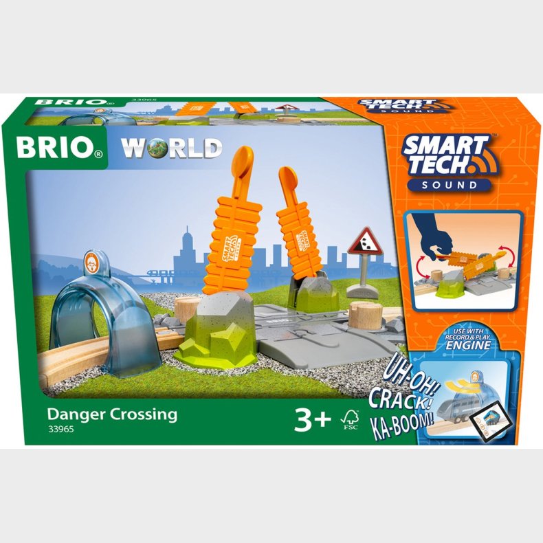 Brio World 33965 Smart Tech Sound Danger Jernbaneoverskring