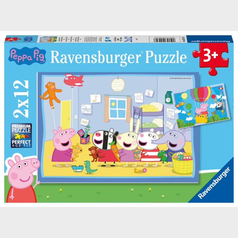 Ravensburger Puslespil, Gurli Gris 2x12 Brikker