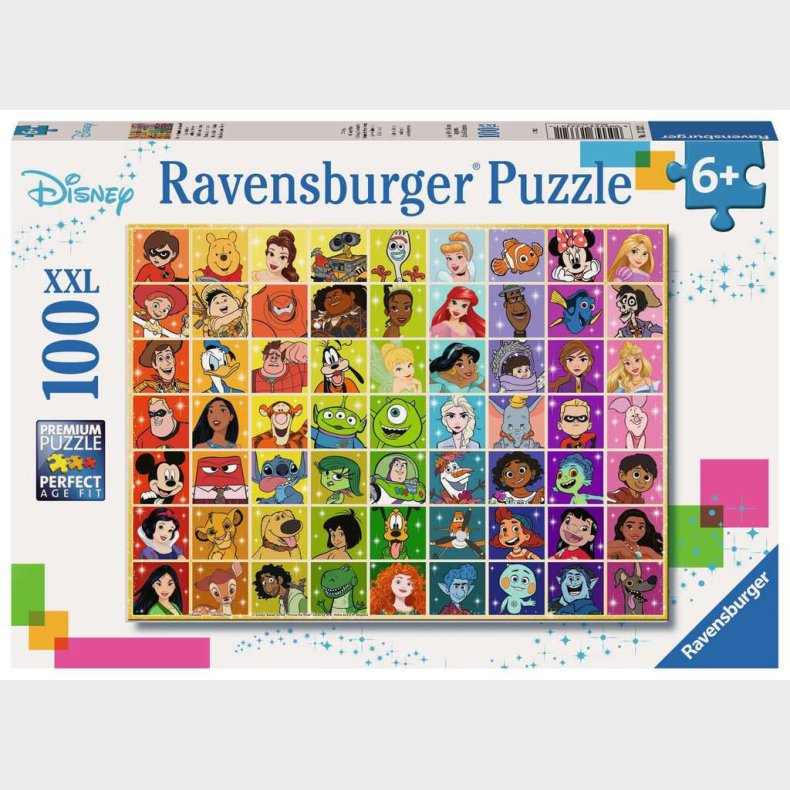Ravensburger Puslespil Disney Multi Character 100 Brikker