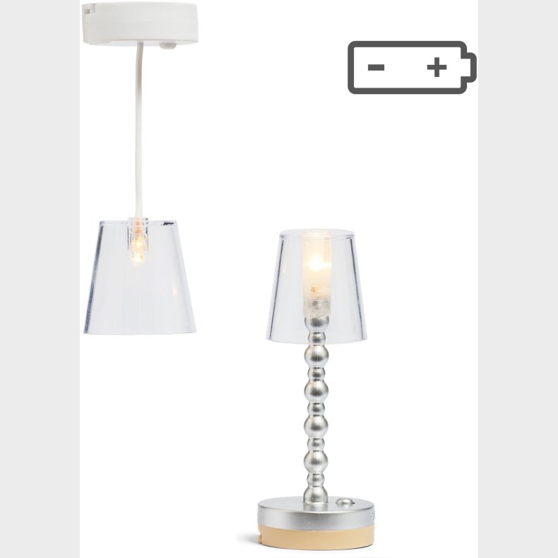 Lundby Dukkehustilbehr Gulvlampe og Loftslampe, Brnelampe