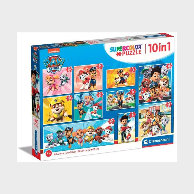 Clementoni Super Color Paw Patrol Puslespil 10-i-1