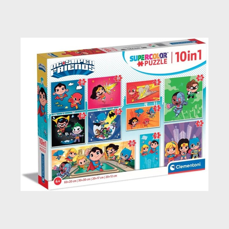 Clementoni Super Color DC Super Friends Puslespil 10-i-1