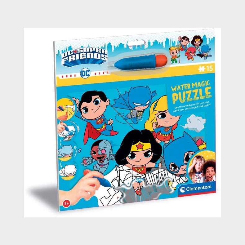 DC Comics Water Reveal Puslespil Super Friends 15 Brikker