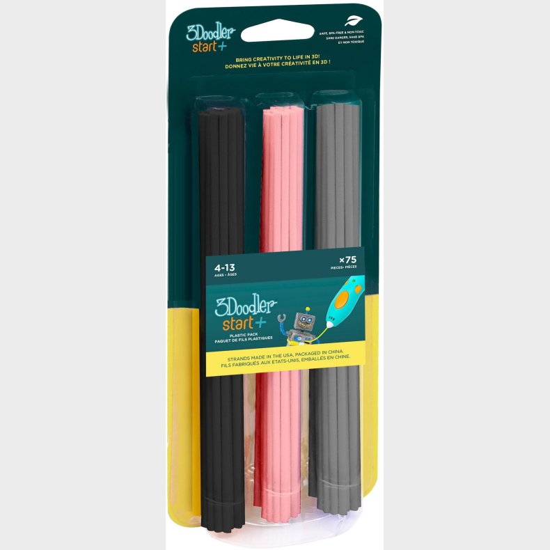 3Doodler START Mix 75-Pack Blyant, Sort/Lyserd/Gr